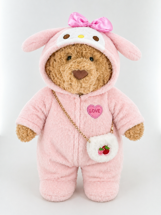 Medium Bartholomew bear clothes outfits - Melody Romper & Strawberry Bag