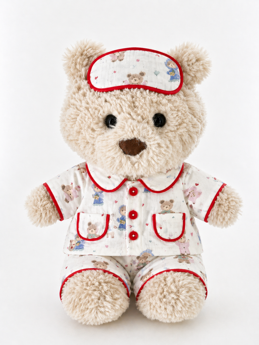 Bartholomew Bear Tiny/Junior clothes outfits - Heart Cream Bear Pajama