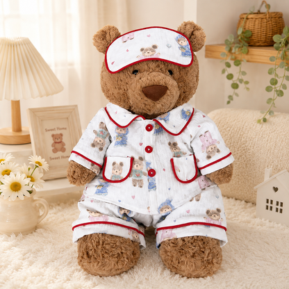 Bartholomew bear cute clothes outfits - Cream Heart Bear Loungewear Set