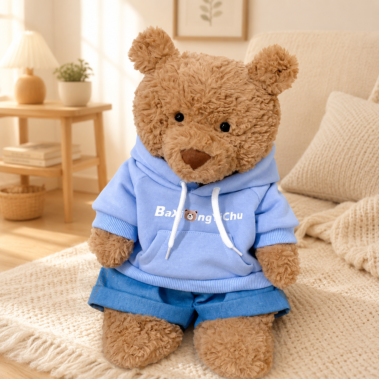 Bartholomew bear cute clothes outfits - Blue Sweatshirt & Denim Jeans Set