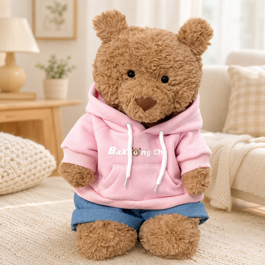 Bartholomew bear cute clothes outfits - Pink Sweatshirt & Denim Jeans Set