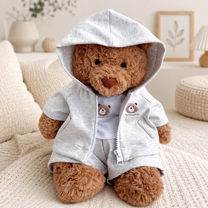 Bartholomew bear cute clothes outfits - Gray 3-Piece Sports Outfit Set