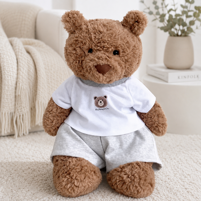 Bartholomew bear cute clothes outfits - Gray 3-Piece Sports Outfit Set