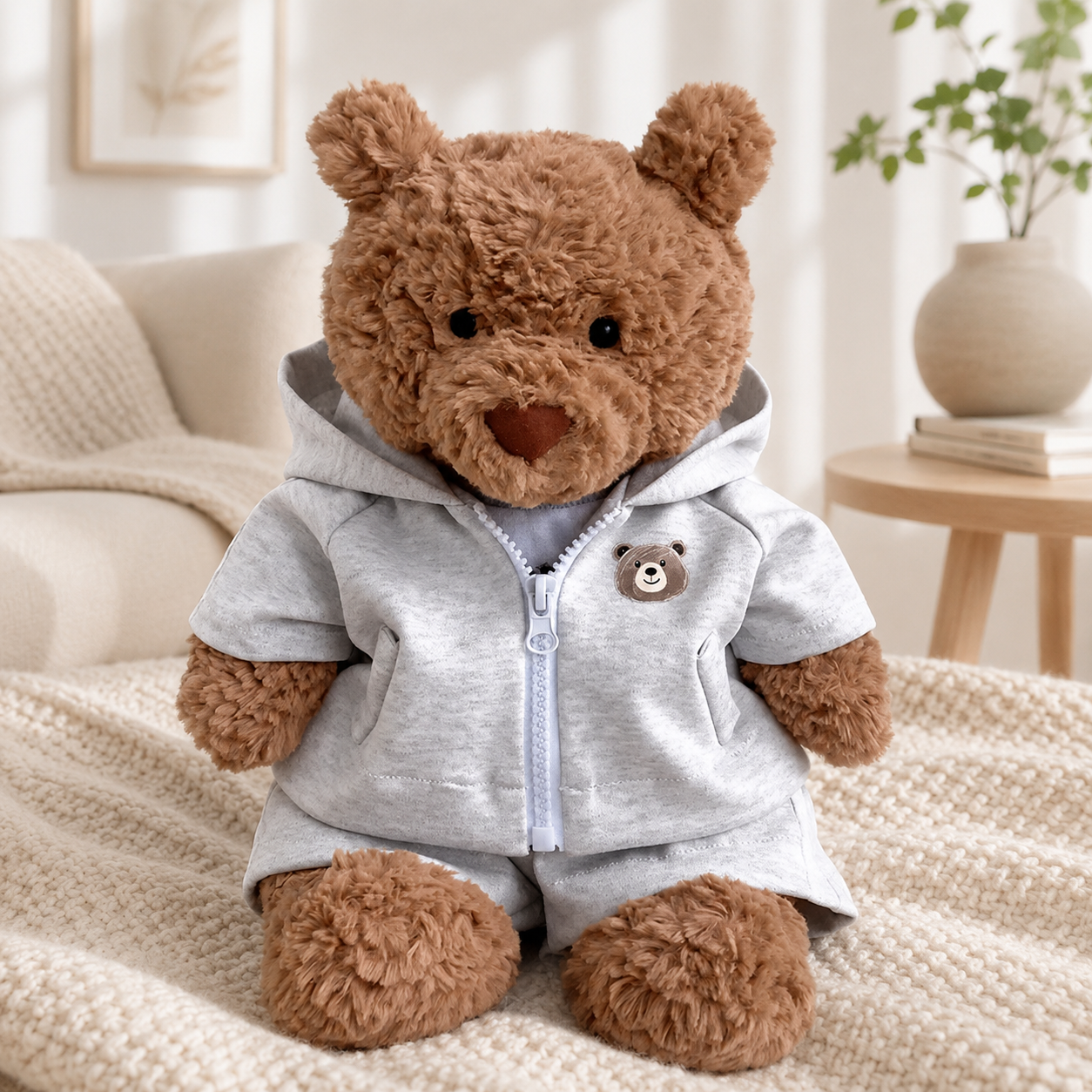 Bartholomew bear cute clothes outfits - Gray 3-Piece Sports Outfit Set