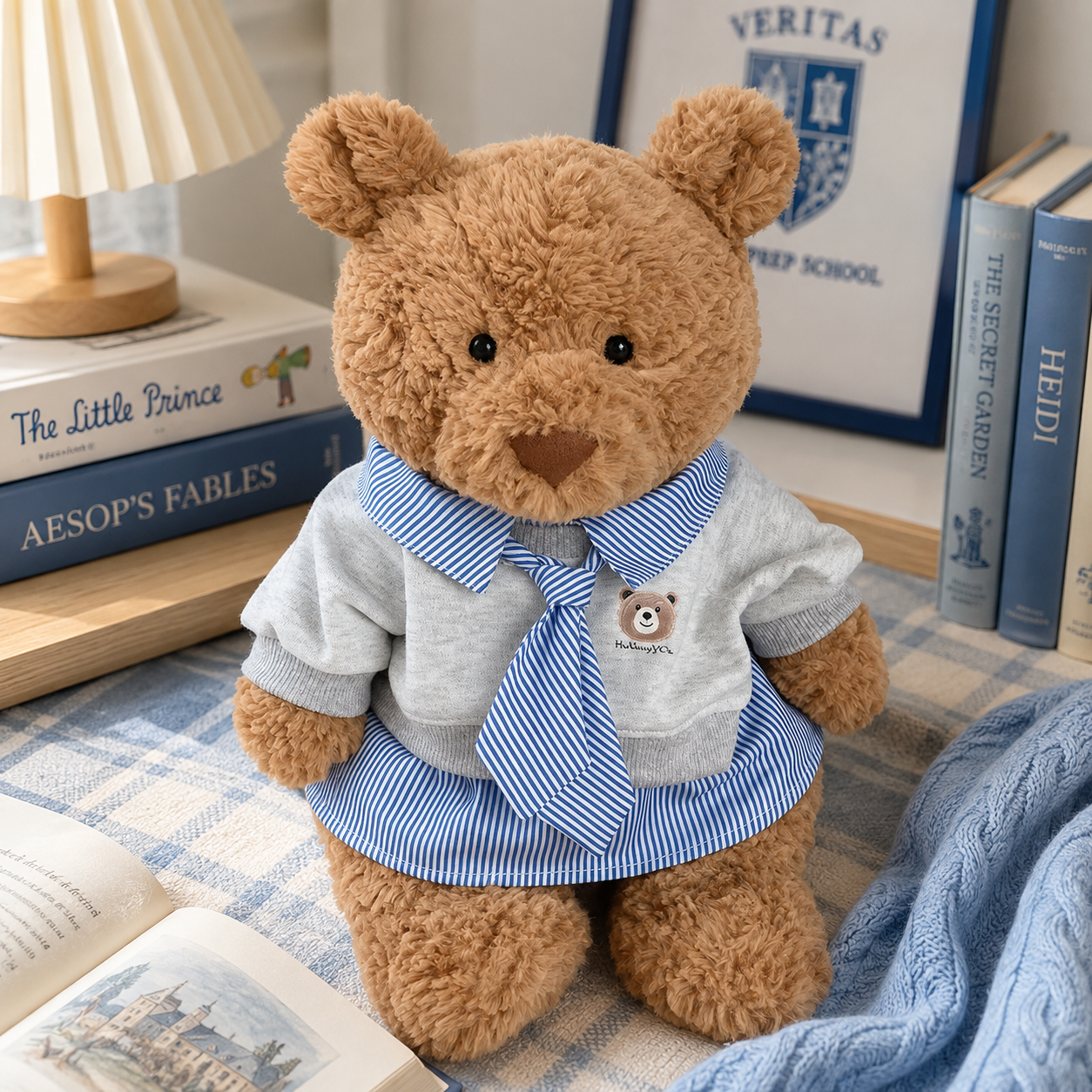 Bartholomew bear cute clothes outfits - Layered Sweatshirt Shirt with Tie