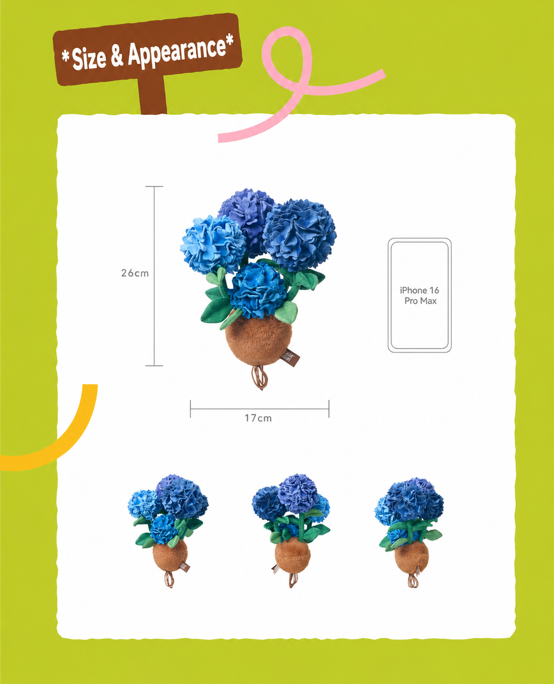 PlushWoods - Blue Hydrangea Plant Plush