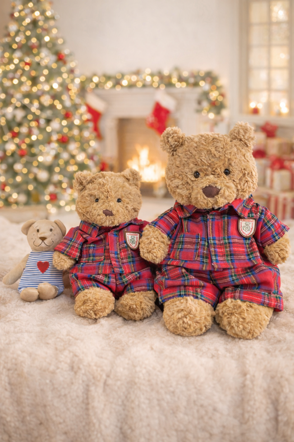 Bartholomew bear cute clothes outfits - Christmas red bedtime