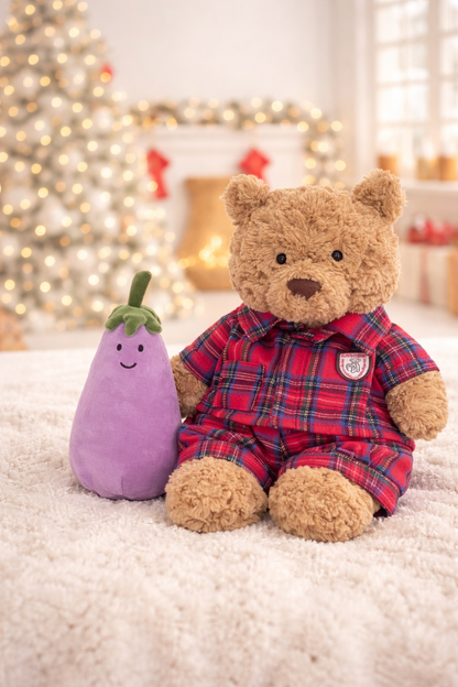 Bartholomew bear cute clothes outfits - Christmas red bedtime