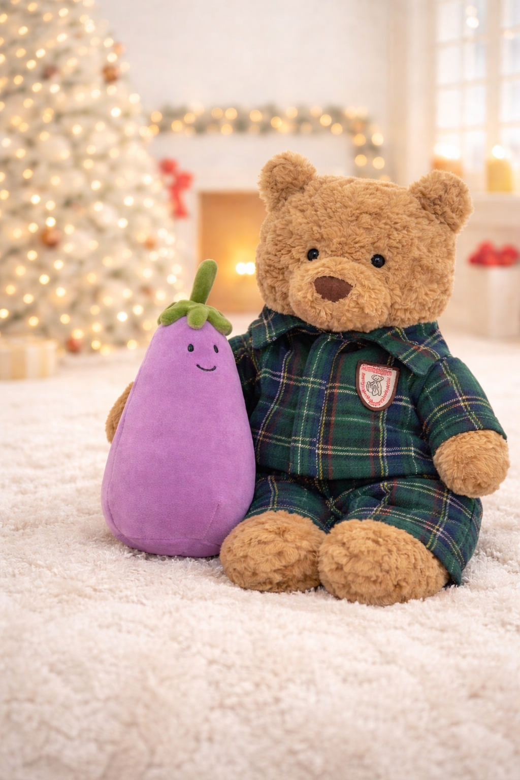 Bartholomew bear cute clothes outfits - Christmas green bedtime