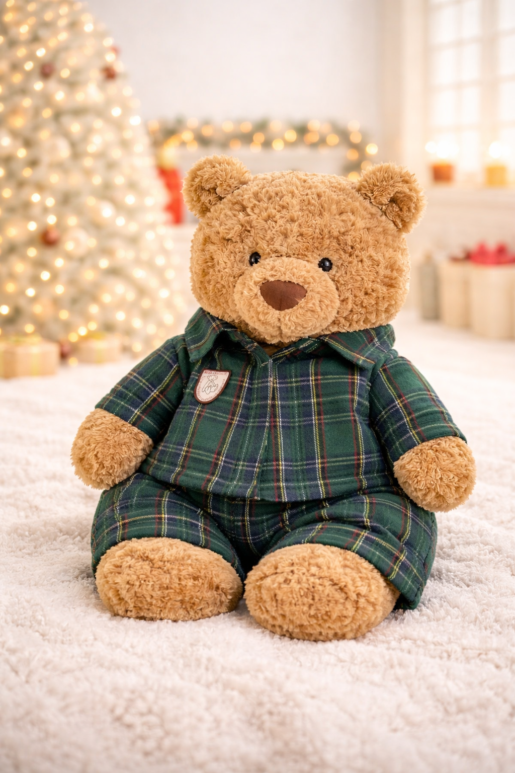 Bartholomew bear cute clothes outfits - Christmas green bedtime