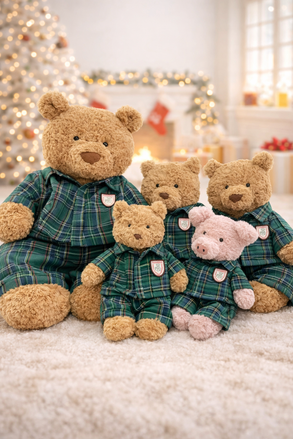 Bartholomew bear cute clothes outfits - Christmas green bedtime