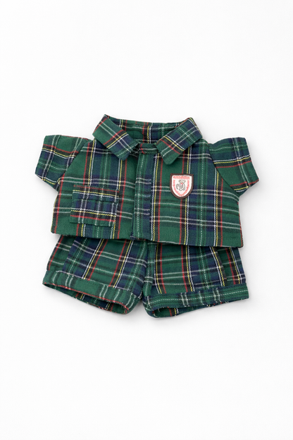 Bartholomew bear cute clothes outfits - Christmas green bedtime