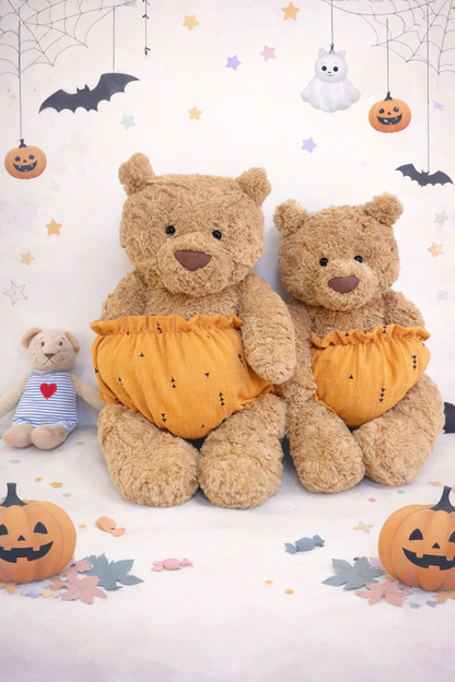 Niedliche, maßgeschneiderte Kleidung von Bartholomew Bear – Halloween-Kürbis-Pullover – FX06 (Klein/Mittel/Groß)
