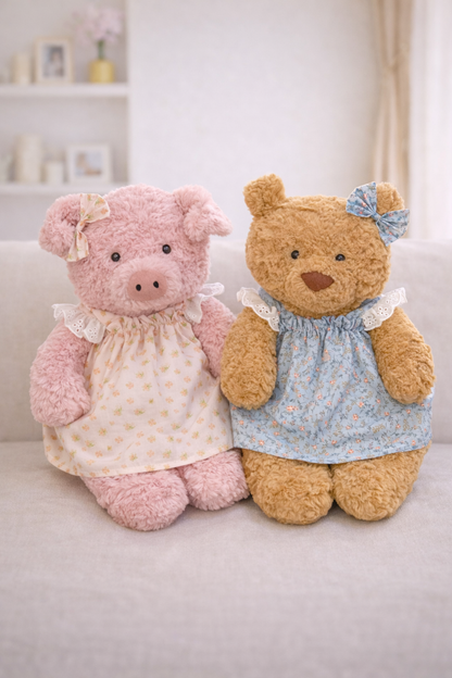Bartholomew bear cute custom clothes outfits - Blue/Pink Flutter Sleeve Dress