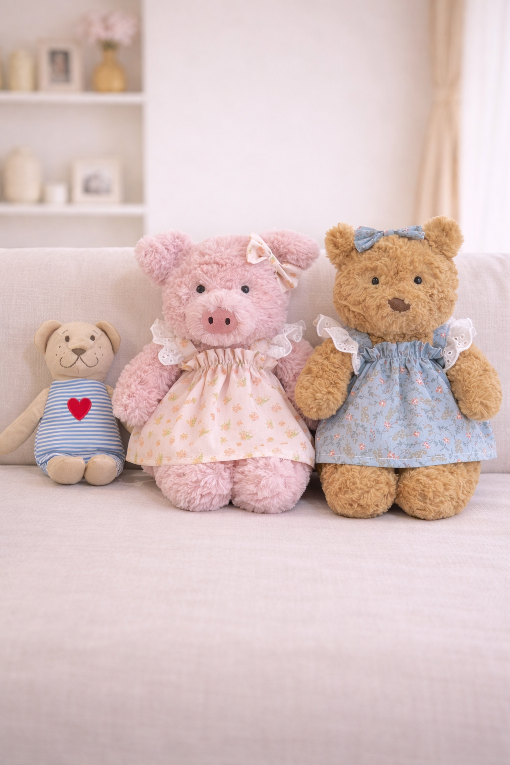 Bartholomew bear cute custom clothes outfits - Blue/Pink Flutter Sleeve Dress