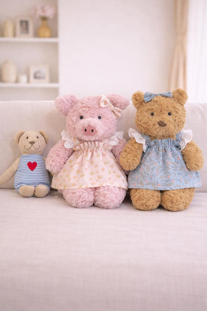 Bartholomew bear cute custom clothes outfits - Blue/Pink Flutter Sleeve Dress