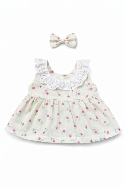 Niedliche, maßgeschneiderte Kleidung von Bartholomew Bear – gelbes Blumenkleid – FX21 (Klein/Mittel/Groß/Riesig)