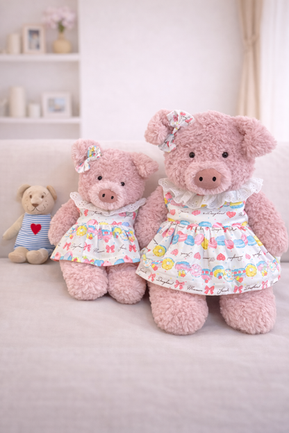 Niedliche, maßgeschneiderte Kleidung von Bartholomew Bär – buntes Donut-Kleid – FX22 (Klein/Mittel/Groß/Riesig)