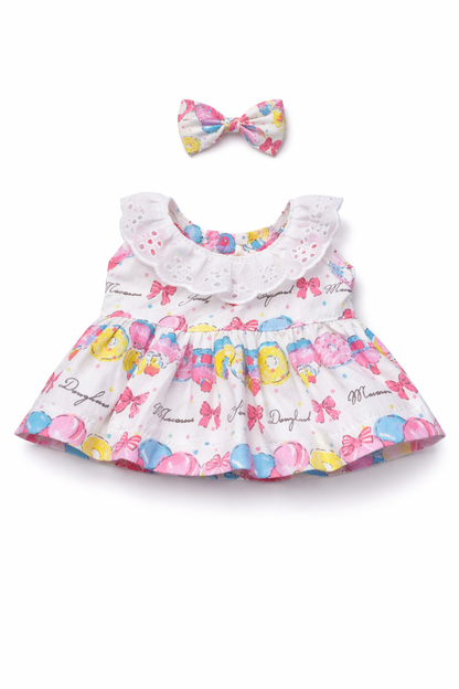 Niedliche, maßgeschneiderte Kleidung von Bartholomew Bär – buntes Donut-Kleid – FX22 (Klein/Mittel/Groß/Riesig)