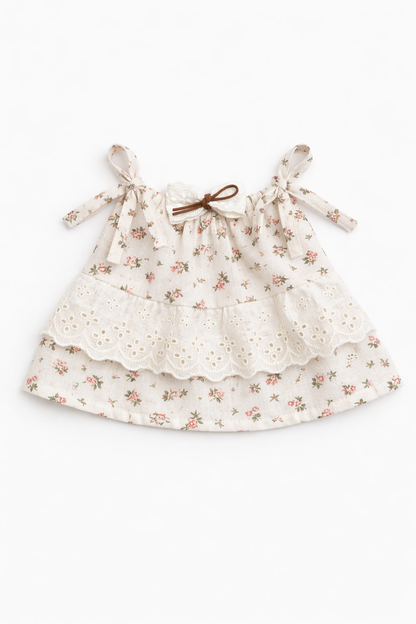 Bartholomew bear clothes outfits - Blue/Pink Floral Dress