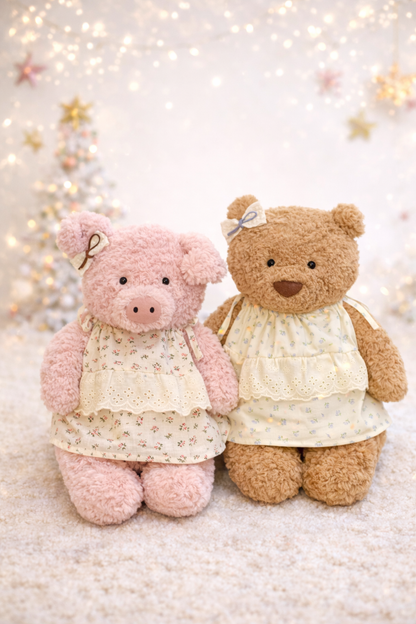 Bartholomew bear clothes outfits - Blue/Pink Floral Dress