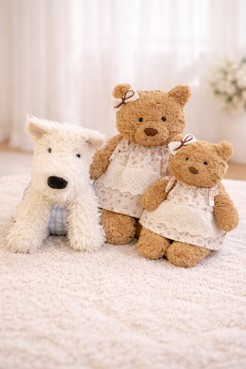 Bartholomew bear clothes outfits - Blue/Pink Floral Dress