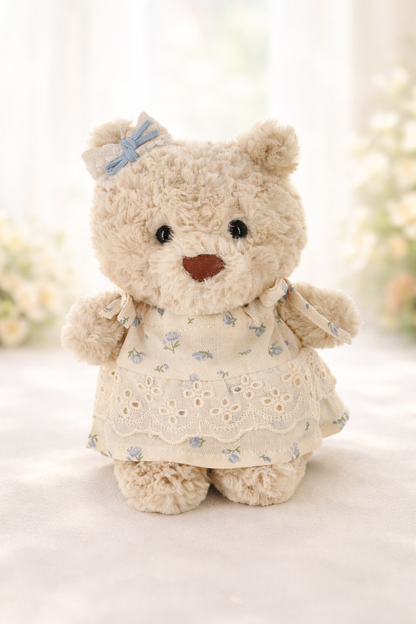 Bartholomew bear clothes outfits - Blue/Pink Floral Dress