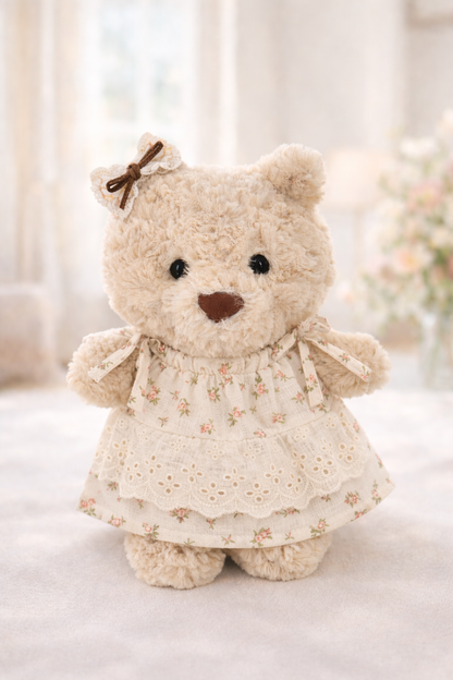 Bartholomew bear clothes outfits - Blue/Pink Floral Dress