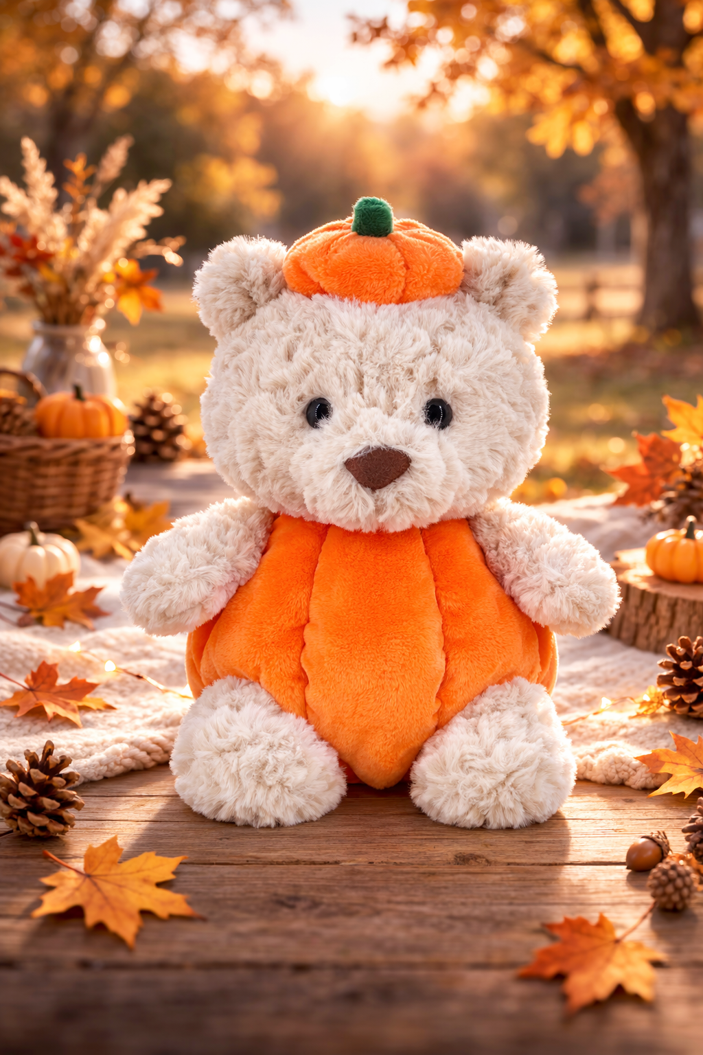 Bartholomew bear cute clothes outfits - Pumpkin