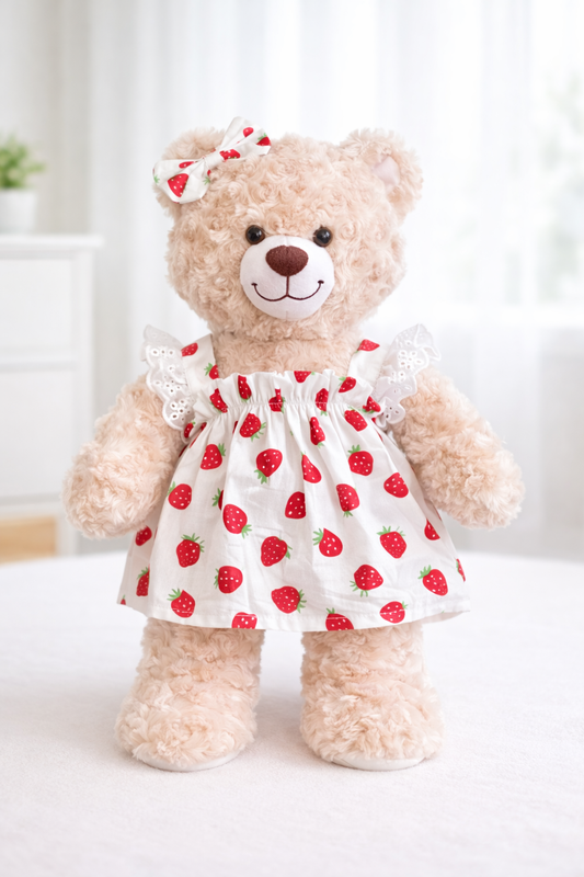 Build-A-Bear Standard plush clothing outfits - Red strawberry dress