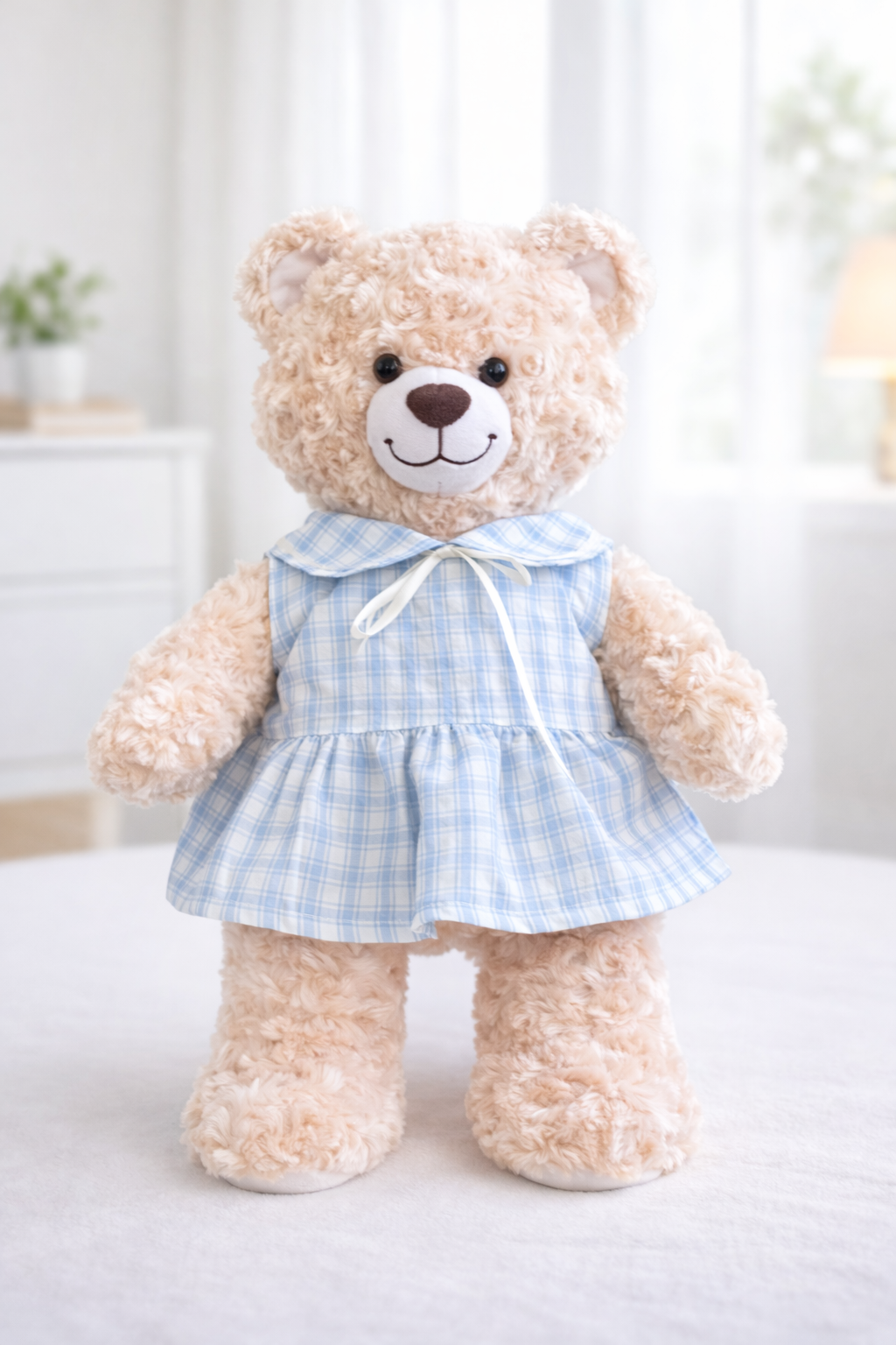 Build-A-Bear Standard plush clothing outfits - Blue Plaid Dress