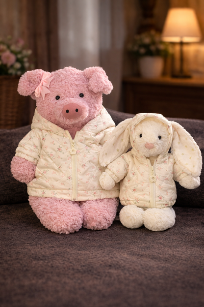 Bartholomew bear cute clothes outfits - Floral puffer jacket