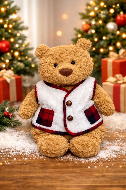 Bartholomew bear cute clothes outfits - Christmas Red Fleece-Lined Vest