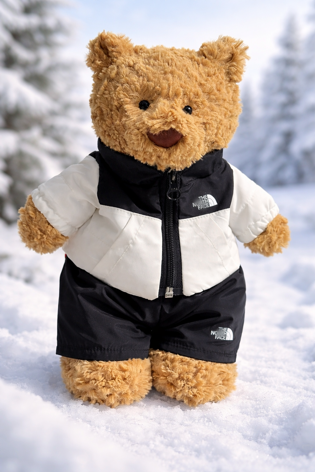 Bartholomew bear cute clothes outfits - TNF Winter Puffer Jacket Outfit Set