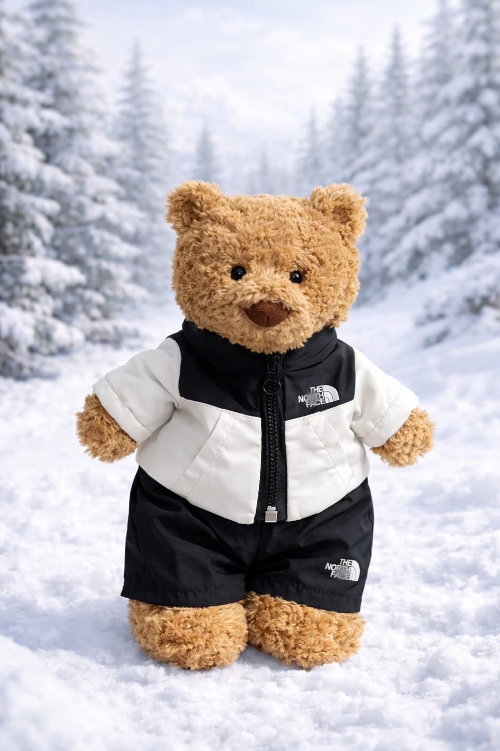 Bartholomew bear cute clothes outfits - TNF Winter Puffer Jacket Outfit Set