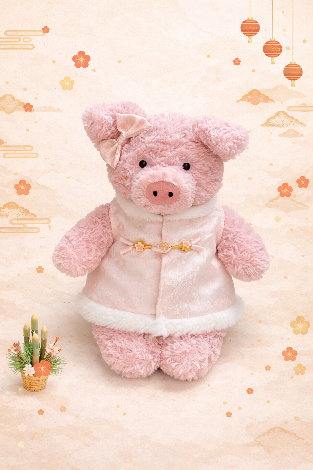 Bartholomew bear clothes outfits - Pink Chinese New Year Outfit