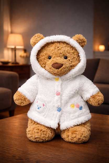 Bartholomew bear cute clothes outfits - White Teddy Bear Furry Outfit Set