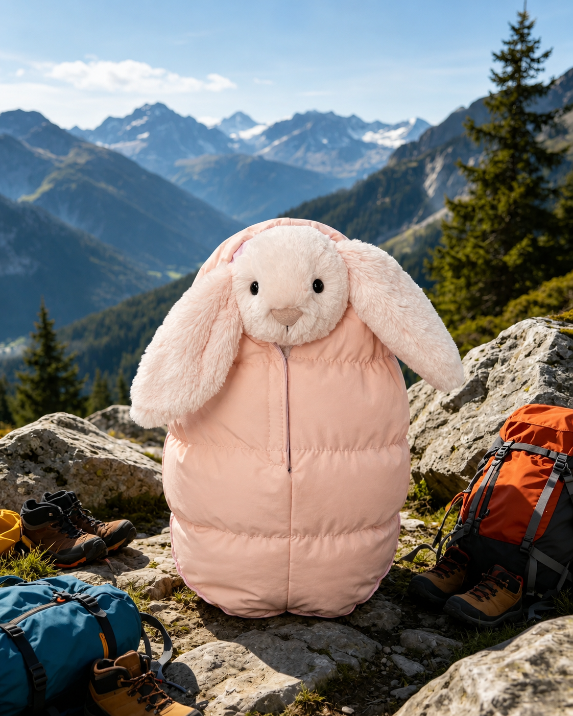 COMING SOON*Bartholomew bear cute clothes outfits - Pink Hiking Camping Sleeping bag