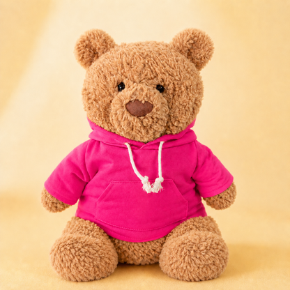 Fuchsia Hoodie for Bartholomew Bear Plush – 14-Inch Outfit