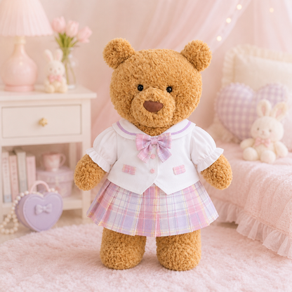 Pink Jk Shirt 2-Piece Outfit Set for Bartholomew Bear Plush – 14-Inch Outfit
