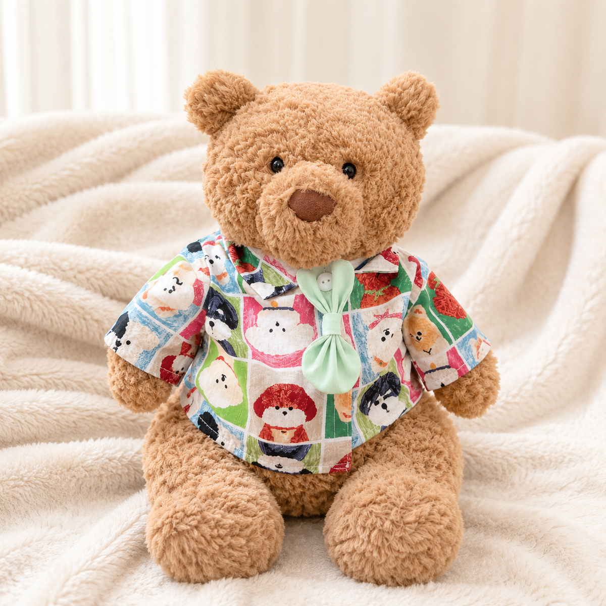 Cartoon Puppy Shirt for Bartholomew Bear Plush – 14-Inch Outfit