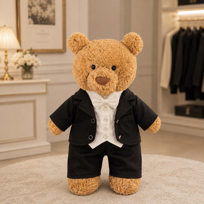 Tailcoat Suit 3-Piece Outfit Set for Bartholomew Bear Plush – 14-Inch Outfit