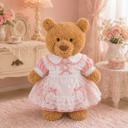 Pink Bow Puffy Tulle Dress for Bartholomew Bear Plush – 14-Inch Outfit
