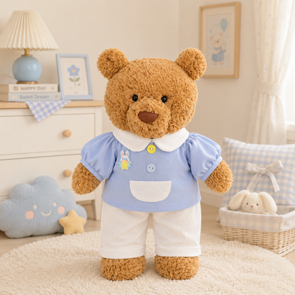 Large Bartholomew Bear & 16" Plush Clothes Outfit - Blue School Uniform Outfit