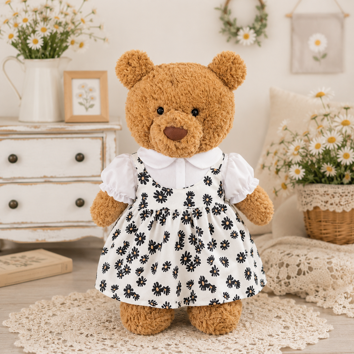 Floral Princess Dress for Bartholomew Bear Plush – 14-Inch Outfit