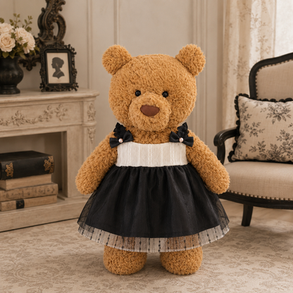 Black Tulle Dress for Bartholomew Bear Plush – 14-Inch Outfit