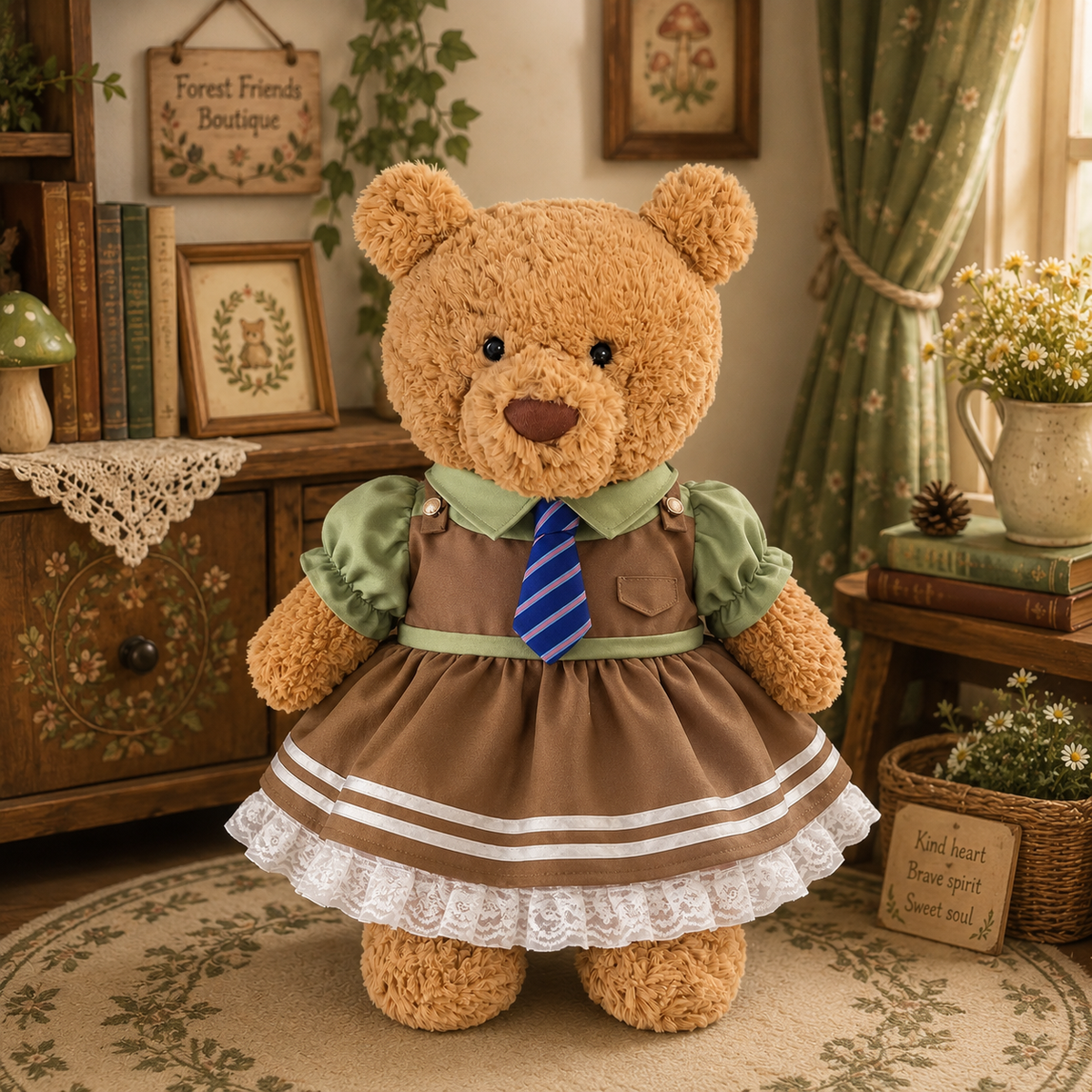 Fox Officer Puffy Dress for Bartholomew Bear Plush – 14-Inch Outfit