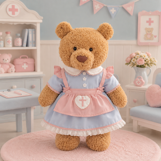 Large Bartholomew Bear & 16" Plush Clothes Outfit - Nurse Outfit