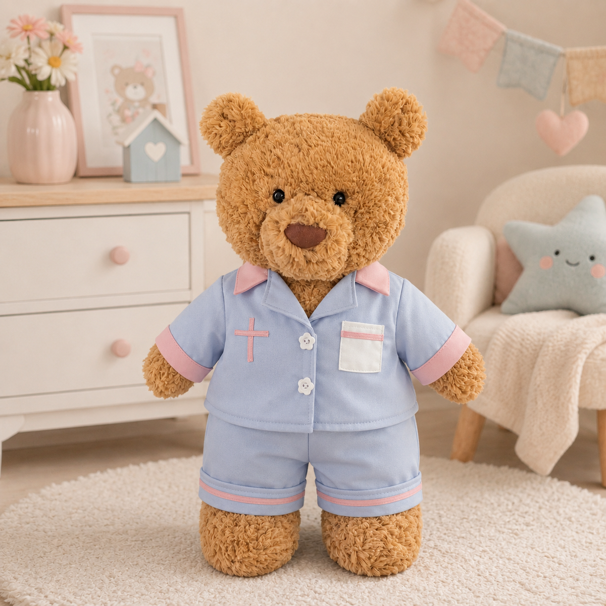Male Nurse Outfit for Bartholomew Bear Plush – 14-Inch Outfit