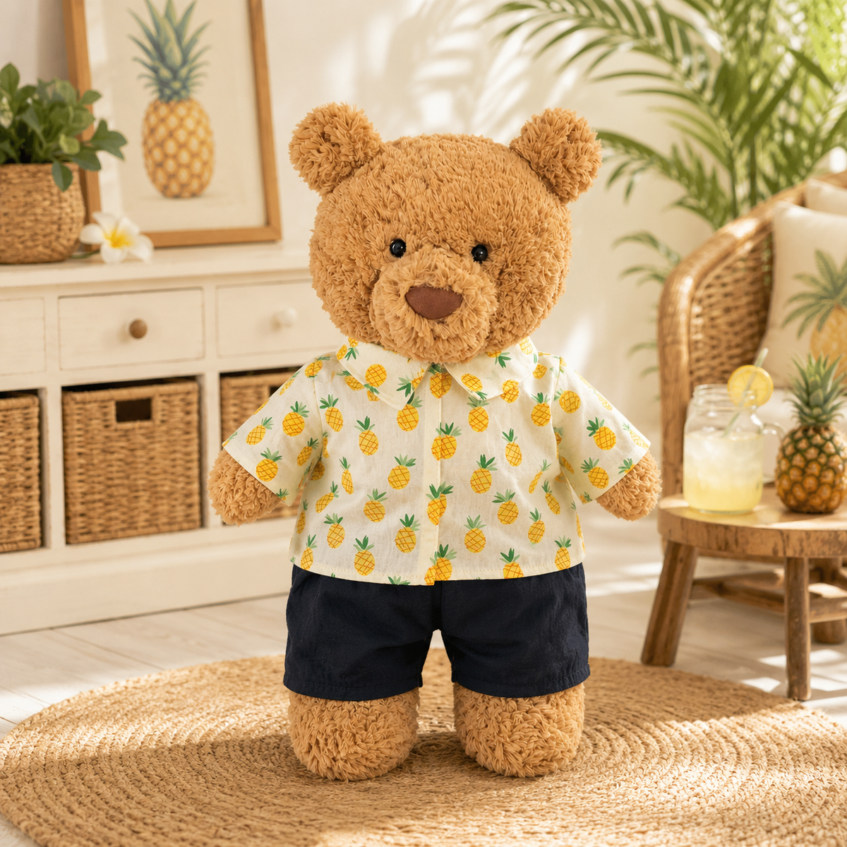 Pineapple Shirt Outfit Set for Bartholomew Bear Plush – 14-Inch Outfit